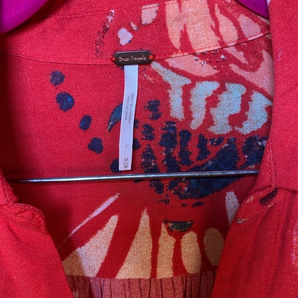 Free people field of butterflies Hi low tunic top size M - Picture 6 of 10